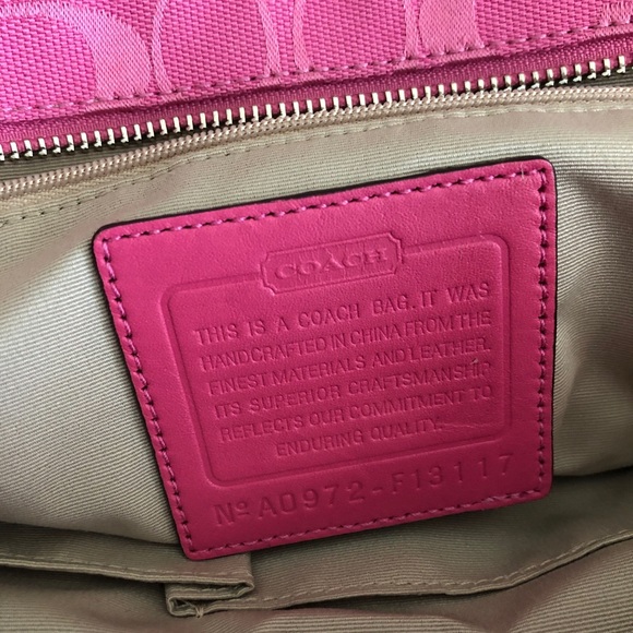 Coach Pink Tote Bag with Scarf Bow - Picture 4 of 6